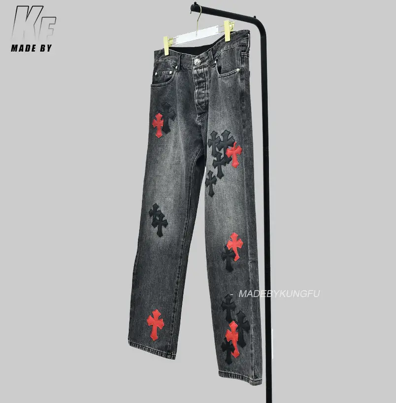 chrome hearts red leather patch